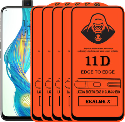 Laxdom Edge To Edge Tempered Glass for Realme X(Pack of 5)