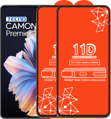PikTrue Edge To Edge Tempered Glass for TECNO CAMON 20 PREMIER(Pack of 2)
