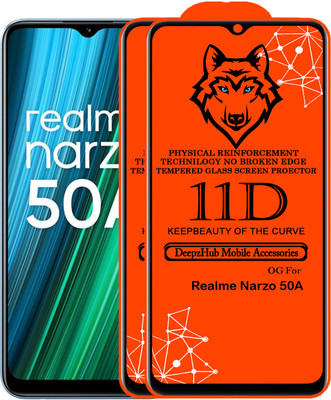 CRodible Edge To Edge Tempered Glass for Realme Narzo 50A(Pack of 2)