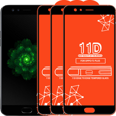 Qyist Edge To Edge Tempered Glass for Oppo F3 Plus(Pack of 3)