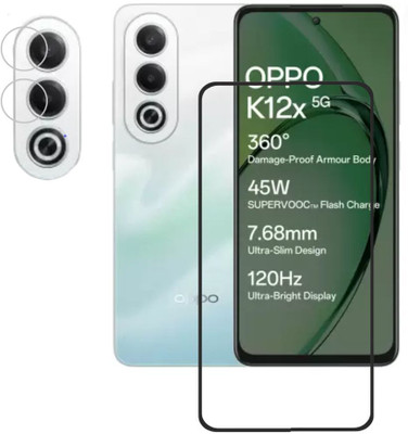 ISAAK Edge To Edge Tempered Glass for OPPO K12x 5G Edge to Edge, Full Glue Tempered Glass and Camera Lens Protector (COMBO PACK)(Pack of 2)