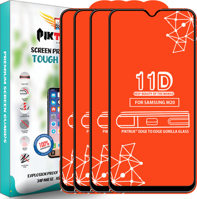 PikTrue Edge To Edge Tempered Glass for Samsung Galaxy M20(Pack of 4)
