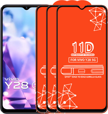 Qyist Edge To Edge Tempered Glass for Vivo Y28 5G(Pack of 3)