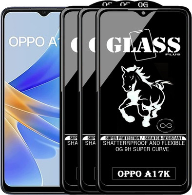 PFOAM Edge To Edge Tempered Glass for OPPO A17K(Pack of 3)
