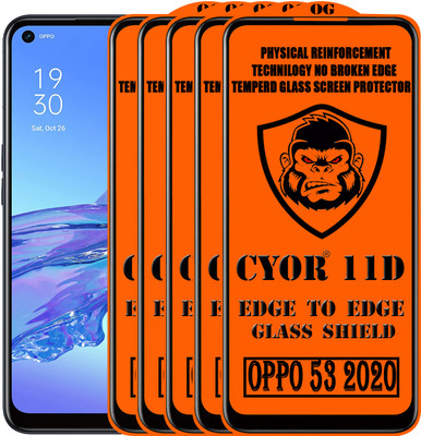 CYOR Edge To Edge Tempered Glass for OPPO A53 2020(Pack of 5)