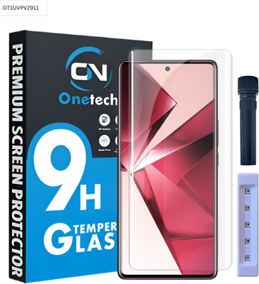 OneTech Edge To Edge Tempered Glass for Vivo V29 / V29e / V29 Pro 9H Hardness, UV Premium Screen Protector(Pack of 1)