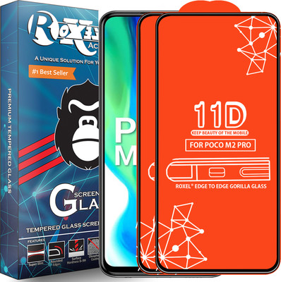 Roxel Edge To Edge Tempered Glass for Poco M2 Pro(Pack of 2)