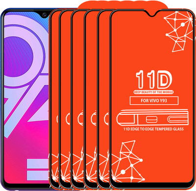 Qyist Edge To Edge Tempered Glass for Vivo Y93(Pack of 6)