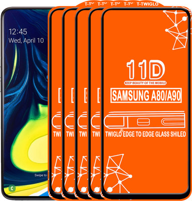 TWIGLO Edge To Edge Tempered Glass for SAMSUNG A90(Pack of 5)