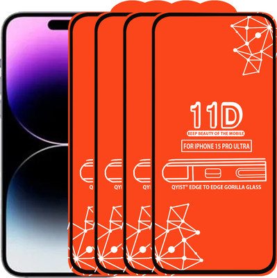 Qyist Edge To Edge Tempered Glass for Iphone 15 Pro Ultra(Pack of 4)