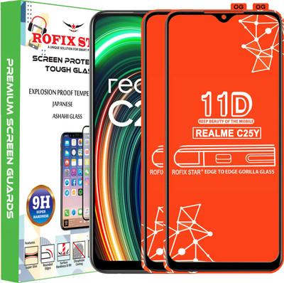 Rofix star Edge To Edge Tempered Glass for REALME C25Y(Pack of 2)