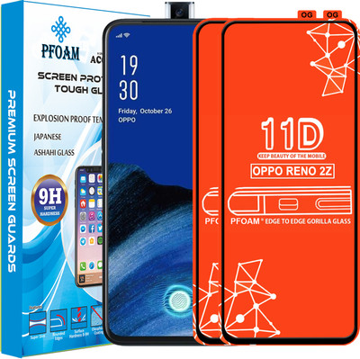 PFOAM Edge To Edge Tempered Glass for OPPO Reno 2z(Pack of 2)