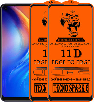 CYOR Edge To Edge Tempered Glass for TECNO SPARK 6(Pack of 2)