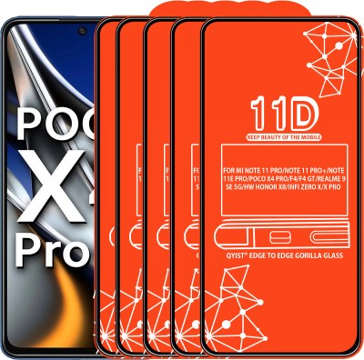 Qyist Edge To Edge Tempered Glass for FOR REDMI NOTE 11 PRO, REDMI NOTE 11 PRO+, REDMI NOTE 11E PRO, POCO X4 PRO, POCO F4, POCO F4 5G, POCO F4 GT, REALME 9 SE 5G(Pack of 5)