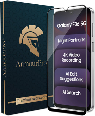 ArmourPro Edge To Edge Tempered Glass for Samsung Galaxy F36 5G, Samsung F36(Pack of 1)