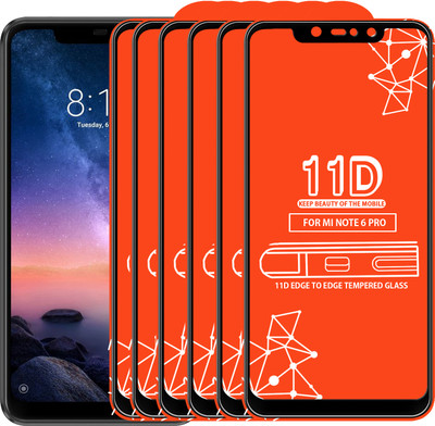 Roxel Edge To Edge Tempered Glass for Mi Redmi Note 6 Pro(Pack of 6)