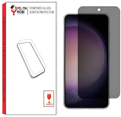 YOUTH MOBI Edge To Edge Tempered Glass for Samsung Galaxy S24 Privacy Matte, privacy samsung s24(Pack of 1)