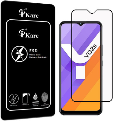 iKare Edge To Edge Tempered Glass for Vivo Y02S(Pack of 1)