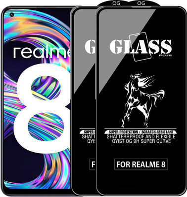 Qyist Edge To Edge Tempered Glass for REALME 8(Pack of 2)