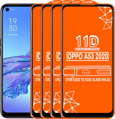 CYOR Edge To Edge Tempered Glass for OPPO A53 2020(Pack of 4)
