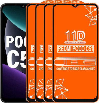 CYOR Edge To Edge Tempered Glass for REDMI POCO C51(Pack of 4)