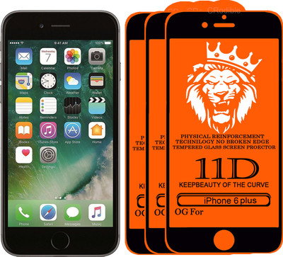 DeepzHub Edge To Edge Tempered Glass for Apple iPhone 6 Plus(Pack of 3)