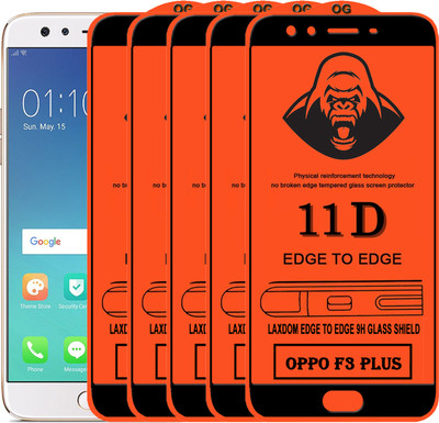 Laxdom Edge To Edge Tempered Glass for OPPO F3 PLUS(Pack of 5)
