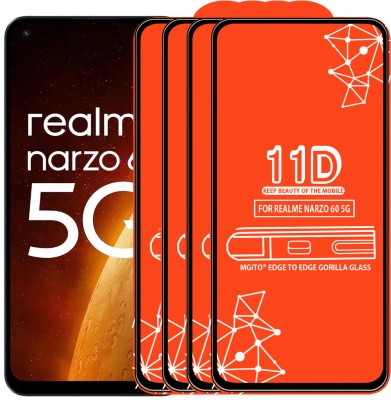 MGito Edge To Edge Tempered Glass for Realme Narzo 60 5G(Pack of 4)