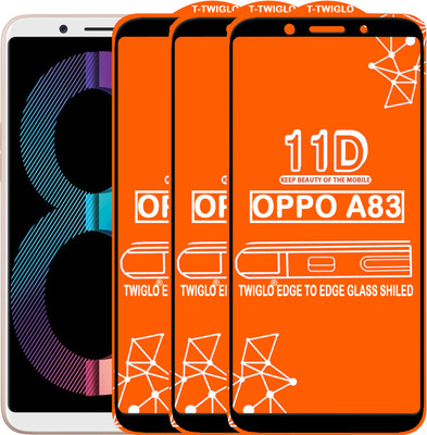 TWIGLO Edge To Edge Tempered Glass for Oppo A83(Pack of 3)