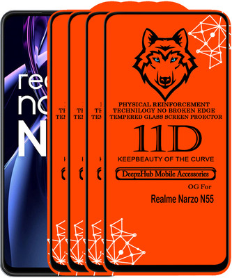 DeepzHub Edge To Edge Tempered Glass for Realme Narzo N55(Pack of 4)