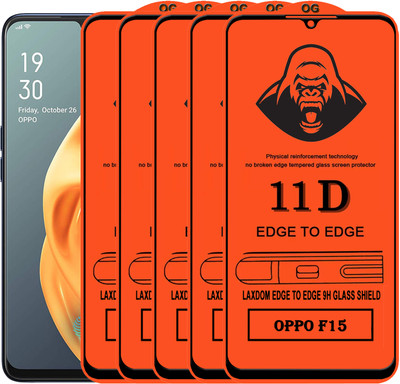 Laxdom Edge To Edge Tempered Glass for OPPO F15(Pack of 5)