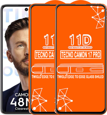 TWIGLO Edge To Edge Tempered Glass for TECNO CAMON 17 PRO(Pack of 2)