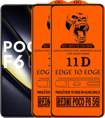 TWIGLO Edge To Edge Tempered Glass for REDMI MI POCO F6 5G(Pack of 3)