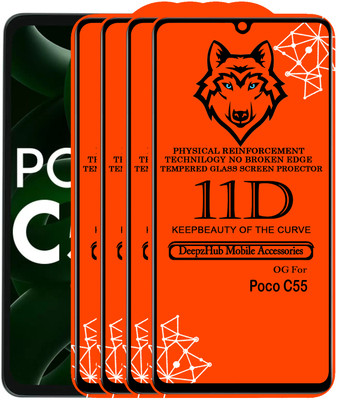 DeepzHub Edge To Edge Tempered Glass for POCO C55(Pack of 4)