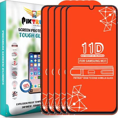 PikTrue Edge To Edge Tempered Glass for Samsung Galaxy M31(Pack of 5)