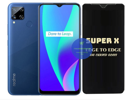 Blate Edge To Edge Tempered Glass for Realme C15, Super X Edge Glass, Super X Tempered Glass, Super X Screen Protector(Pack of 1)