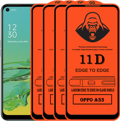 Laxdom Edge To Edge Tempered Glass for OPPO A33(Pack of 4)
