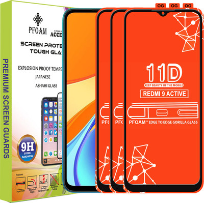PFOAM Edge To Edge Tempered Glass for REDMI 9 ACTIVE(Pack of 3)