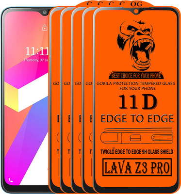TWIGLO Edge To Edge Tempered Glass for LAVA Z3 PRO(Pack of 5)