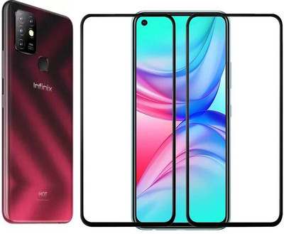 YOGIJEET Edge To Edge Tempered Glass for Infinix Hot 10(Pack of 2)
