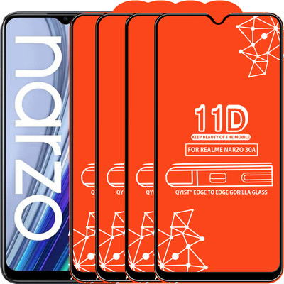 Qyist Edge To Edge Tempered Glass for Realme Narzo 30A(Pack of 4)