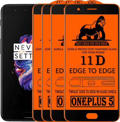 TWIGLO Edge To Edge Tempered Glass for OnePlus 5(Pack of 4)