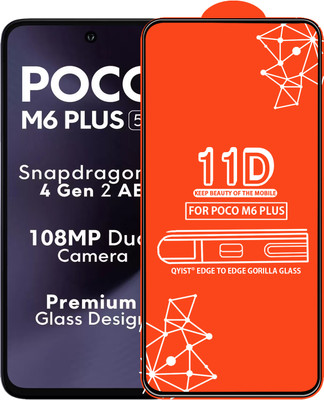 Qyist Edge To Edge Tempered Glass for POCO M6 PLUS(Pack of 1)