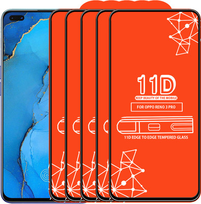 Qyist Edge To Edge Tempered Glass for Oppo Reno 3 Pro(Pack of 5)