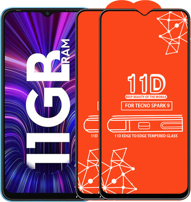 Roxel Edge To Edge Tempered Glass for Tecno Spark 9(Pack of 2)