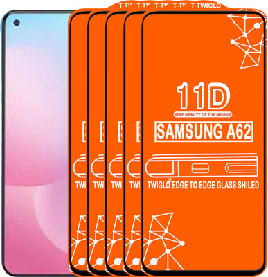 TWIGLO Edge To Edge Tempered Glass for SAMSUNG A62(Pack of 5)