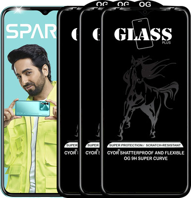 CYOR Edge To Edge Tempered Glass for TECNO SPARK 8(Pack of 3)