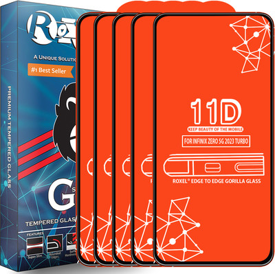 Roxel Edge To Edge Tempered Glass for Infinix Zero 5G 2023 Turbo(Pack of 5)