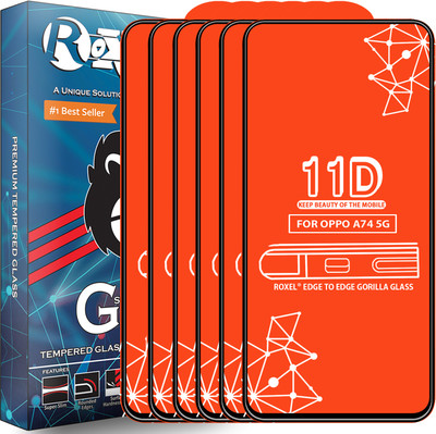 Roxel Edge To Edge Tempered Glass for Oppo A74 5G(Pack of 6)