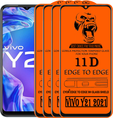 CYOR Edge To Edge Tempered Glass for VIVO Y21 2021(Pack of 4)